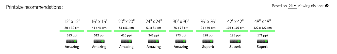 Print Size Recommendations